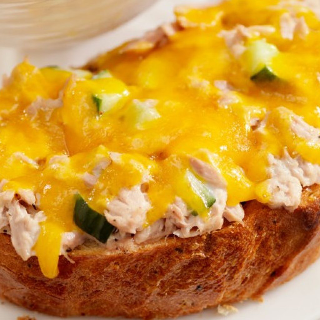 Toasted Ezekiel English Muffin with Tuna and Melted Cheese Recipe