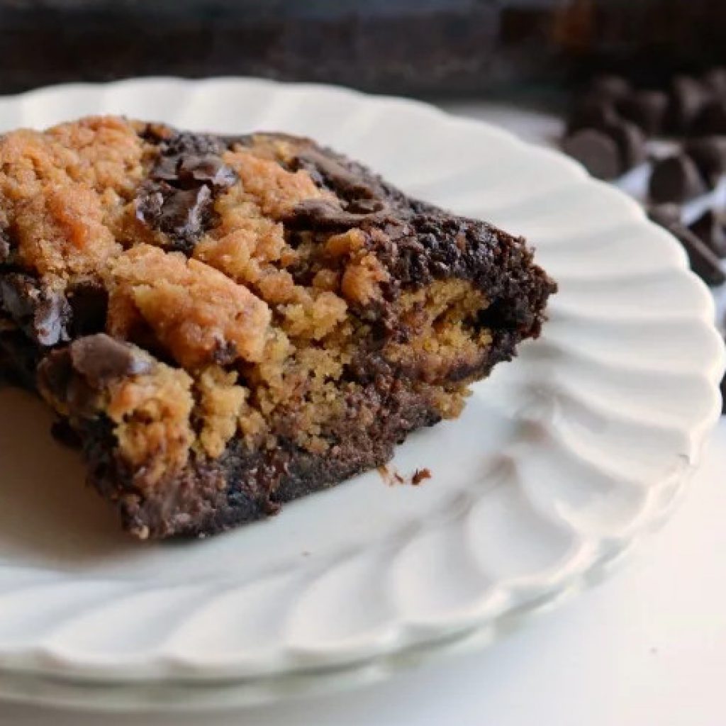 cookie brownies with premade cookie dough