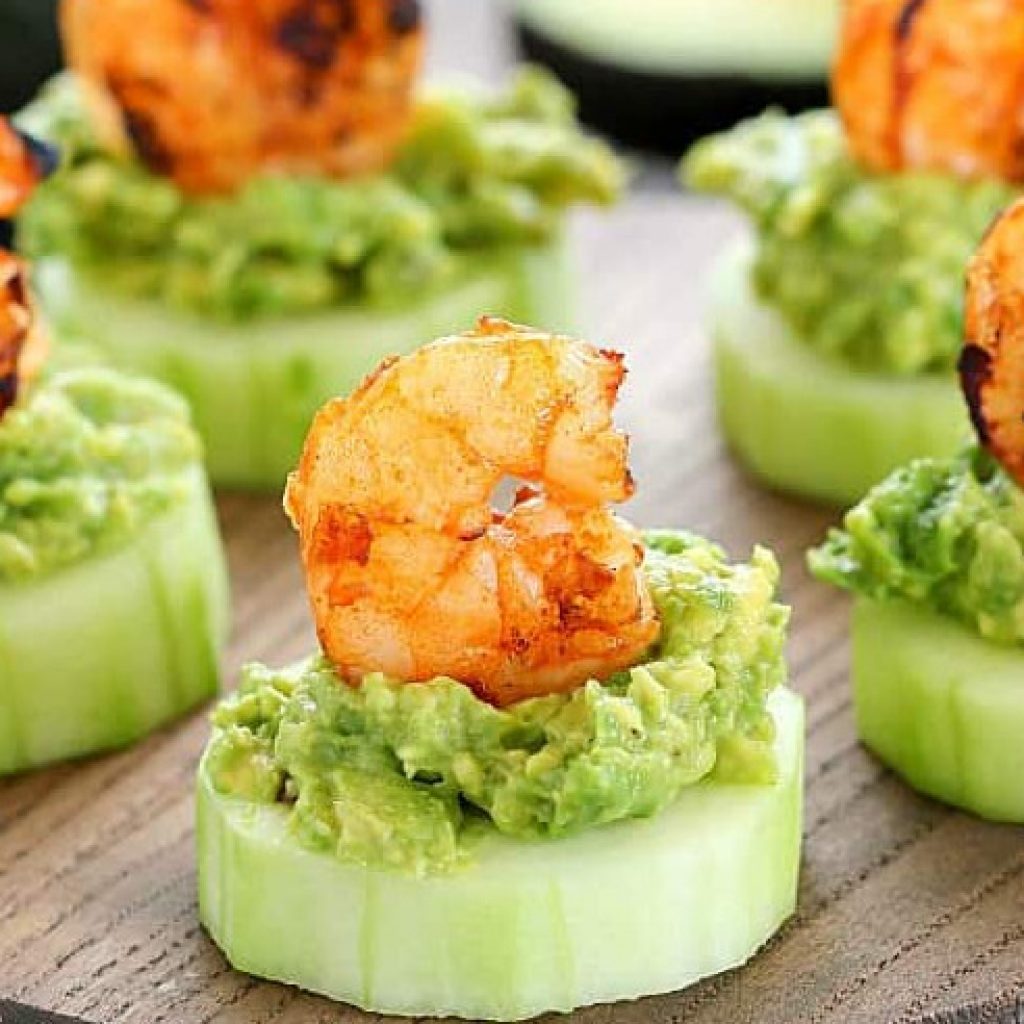 Hor Dourves (Hors D’oeuvres) Recipes with Shrimp, Avocado, and Cucumber