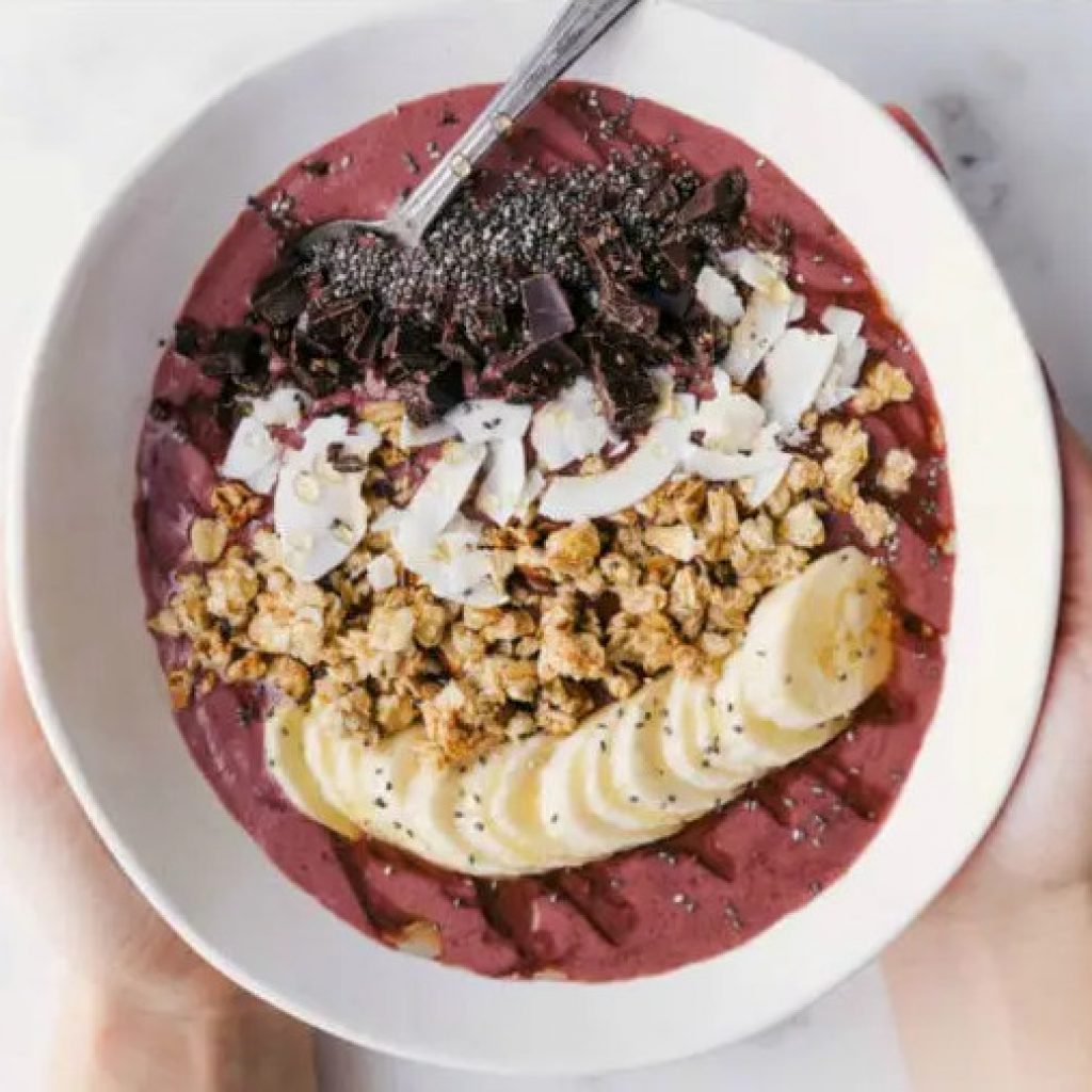 Sambazon Acai Bowl Kitchen Version Recipe with Additional Pure Milk Flavor