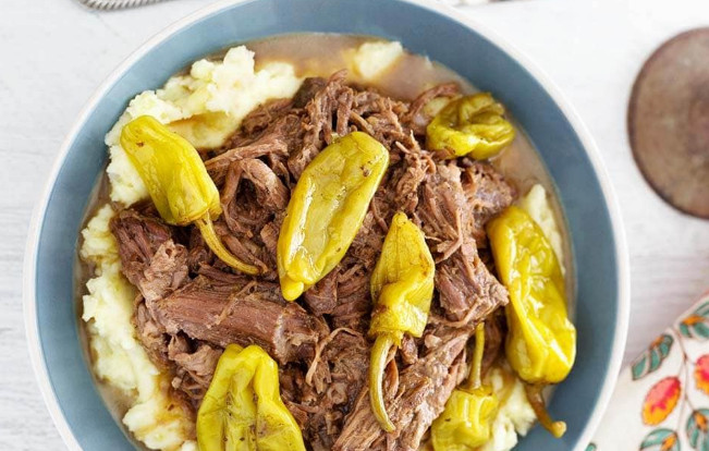 Crock Pot Roast with Pepperoncini and Ranch Dressing Recipe